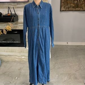 Liz Claiborne Jeans Women’s Long Sleeve Vintage Blue Jean Dress. Size 12